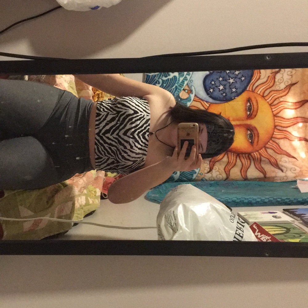 Zebra striped Forever 21 crop top